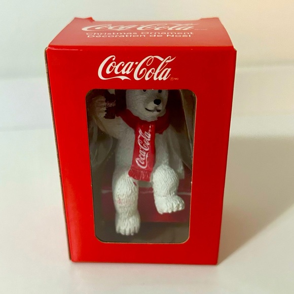 Coca Cola Polar Bear Christmas Ornament Decorations In Box - Picture 2 of 5